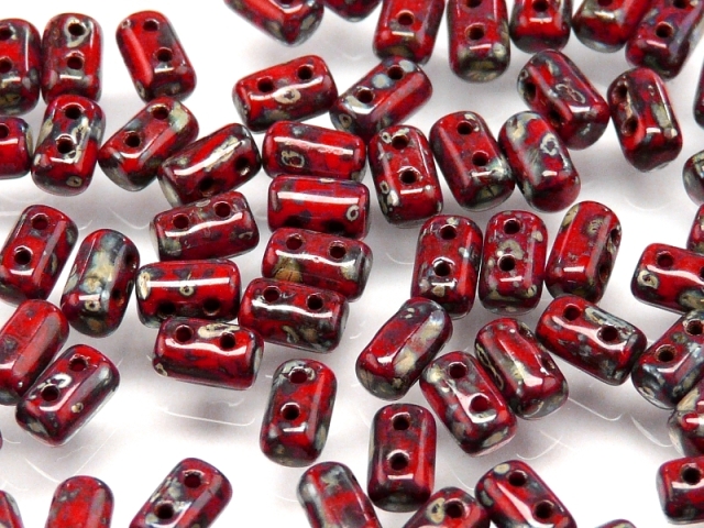 Rul-93200-43400 Opaque Red Silver Travertin Rulla 10 gram-0