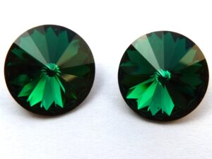 12 mm. 205 Emerald 1122 Swarovski Rivoli.-0