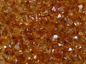 FP1-03-00030-29121 Crystal Apricot Czech Glass Facet Firepolish 3mm 50 stuks