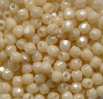 FP1-03-02020LC Snow White Champagne Luster Czech Glass Facet Firepolish 3 mm color 02020-14413