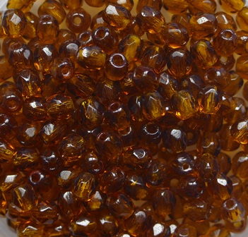 FP1-03-10120 Dark Topas Czech Glass Facet Firepolish 3 mm color 10120