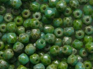 FP1-03-53130T Turquoise Travertin Czech Glass Facet Firepolish 3mm 50 stuks - Afbeelding 1