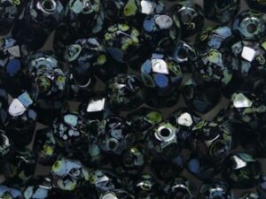 0010465 Jet Travertin Czech Glass Facet Firepolish 4mm 50 stuks - Afbeelding 1