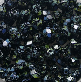 FP1-04-23980-86800 Jet Travertin Czech Glass Facet Firepolish 4mm color 23980-86800
