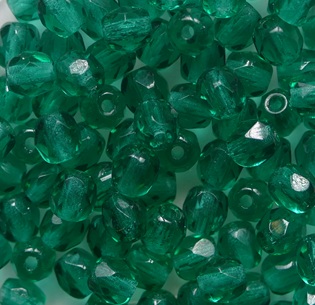 FP1-04-50720 Emerald Czech Glass Facet Firepolish 4mm color 50720