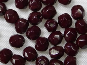 FP1-04-93310 Opaque Chocolate ( oxblood) Czech Glass Facet Firepolish 4mm