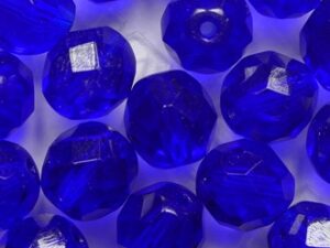 FP1-08-30070 Dark Sapphire Czech Glass Facet Firepolish 8 mm