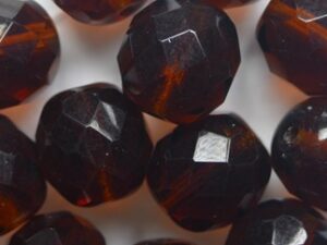 FP1-10-10120 Dark Topaz Czech Glass Facet Firepolish 10 mm