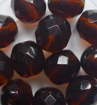 FP1-10-10120 Dark Topaz Czech Glass Facet Firepolish 10 mm