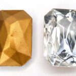 00010-Oc Crystal Octagon Gold Foiled 25 x 18 mm.-0