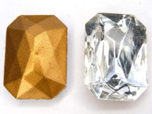 00010-Oc Crystal Octagon Gold Foiled 25 x 18 mm.-0