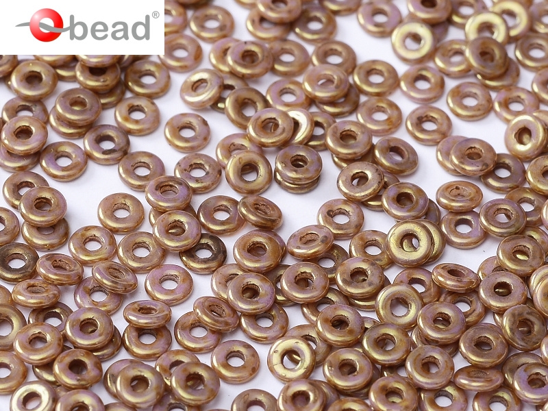 O-03000-15695 Chalk White Lila Gold Luster O bead ® 5 gram-0 O-03000-15695 Chalk White Lila Gold Luster O bead ® 5 gram-0