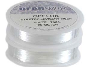 0.7 mm. Opelon Stretch White Jewelry Fiber 25 meter-0