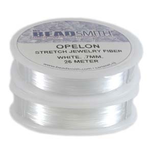 0.7 mm. Opelon Stretch White Jewelry Fiber 25 meter-0