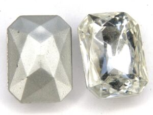 00010-Oc Octagon, Crystal Silver Foiled 18 x 13 mm-0