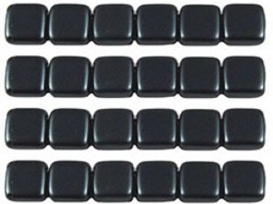 CMT-25037AL CzechMates Tile Pastel Pearl Charcoal ( Hematite)12 Pc.-0 CMT-25037AL CzechMates Tile Pastel Pearl Charcoal ( Hematite)12 Pc.-0