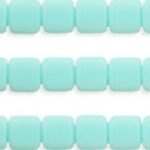 CMT-63100 CzechMates Tile Bead Opaque Pale Turquoise 18 st-0
