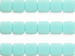 CMT-63100 CzechMates Tile Bead Opaque Pale Turquoise 18 st-0