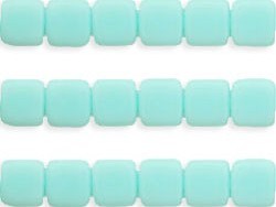 CMT-63100 CzechMates Tile Bead Opaque Pale Turquoise 18 st-0