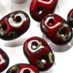 SD-93200-43400 Opaque Red Silver Picasso. 10 gram-0