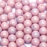 04-R-03000-14494 Chalk White-Pink/Lila Luster round 4 mm. 100 pc.-0