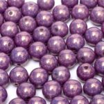 04-R-03000-15726 Chalk White-Purple-Vega Luster round 4 mm. 90 pc.-0