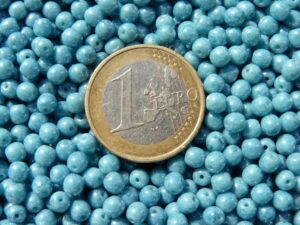 04-R-63020-15464 Opaque Turquoise Petrol Lumi round 4 mm. 80 Pc.-0
