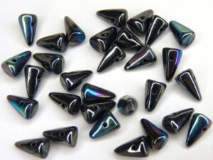 SP-5x8-23980-14400-28701 Jet-Hematite-AB Baby spikes 25 Stuks-0
