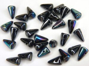 SP-5x8-23980-14400-28701 Jet-Hematite-AB Baby spikes 25 Stuks-0