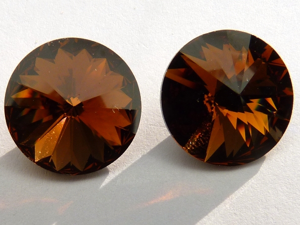 14 mm. 220 Smoked Topaz 1122 Swarovski Rivoli-2848