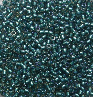TR-15-0270 Inside Color Crystal Metallic Teal Lined Toho rocailles 15-0 color 270 TR-15-0270 Inside Color Crystal Metallic Teal Lined