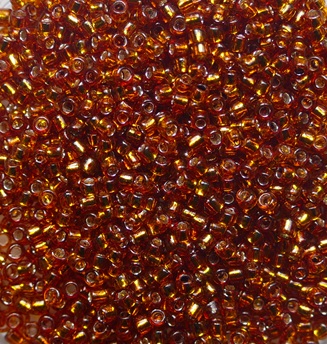 TR-15-2208 Silver Lined Burnt Orange Toho rocailles 15-0 color 2208 TR-15-2208 Silver Lined Burnt Orange