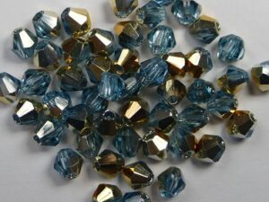 03-MC-60010-26211 Aquamarine Half Aureate (gold) Bicone 50 Pc.-0