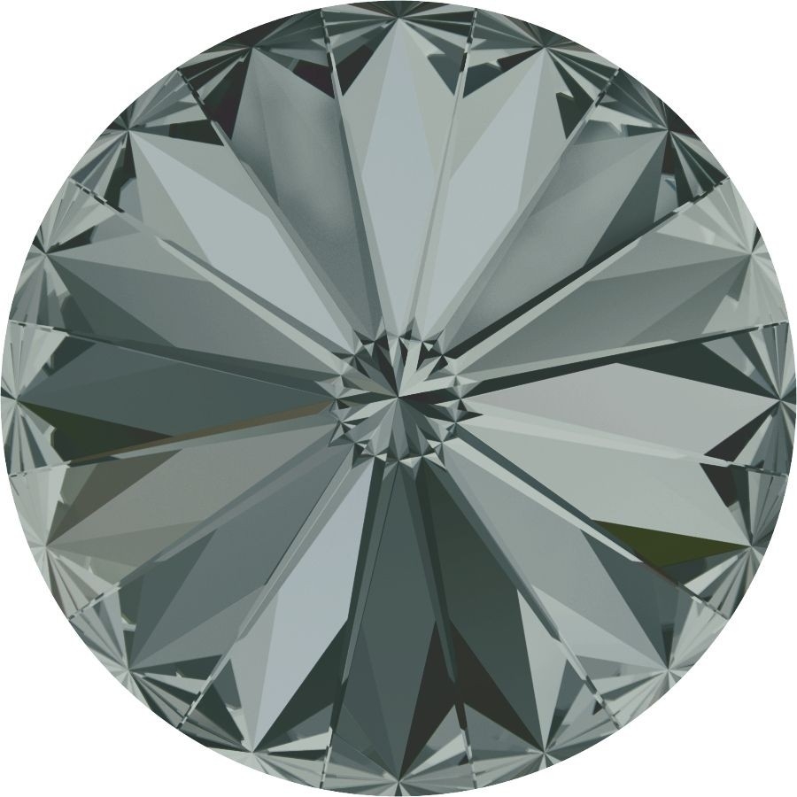 14 mm. 215 Black Diamond 1122 Swarovski Rivoli-0 14 mm. 215 Black Diamond 1122 Swarovski Rivoli-0