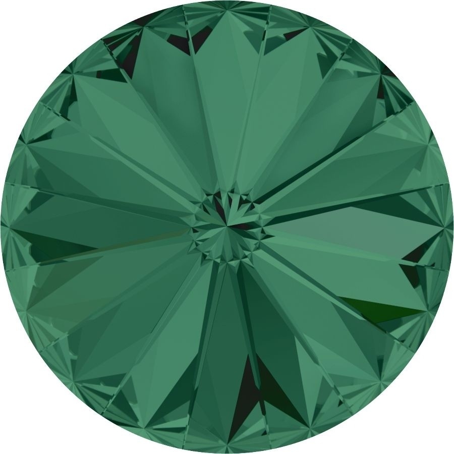 14 mm. 205 Emerald 1122 Swarovski Rivoli-0