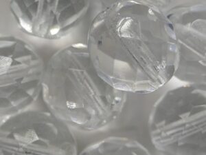 FP1-12-00030 Transparant Czech Glass Facet Firepolish 12mm 6 stuks