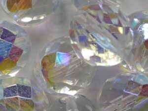 FP1-12-00030-28701 Crystal AB Czech Glass Facet Firepolish 12mm 6 stuks