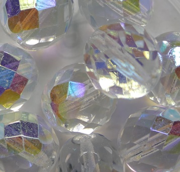 fp1-12-00030X Crystal AB Czech Glass Facet Firepolish 12 mm color 00030-28701