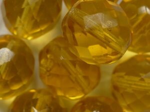 FP1-12-10060 Topaz Czech Glass Facet Firepolish 12mm 6 stuks