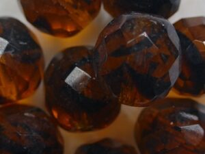 FP1-12-18016 Tortoise Czech Glass Facet Firepolish 12mm 6 stuks