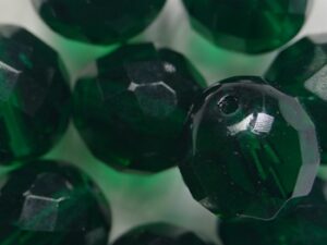 FP1-12-50730 Emerald Czech Glass Facet Firepolish 12mm 6 stuks