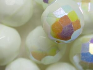 FP1-12-83359X Yellow Pearl AB Czech Glass Facet Firepolish 12mm 6 stuks