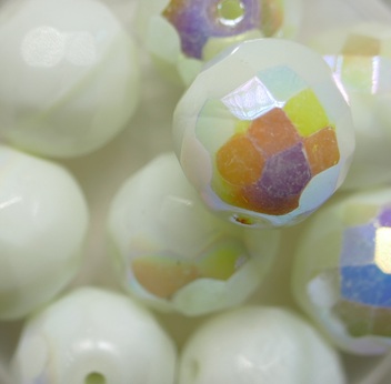 fp1-12-83359-28701 Yellow pearl AB Czech Glass Facet Firepolish 12 mm color 83359-28701
