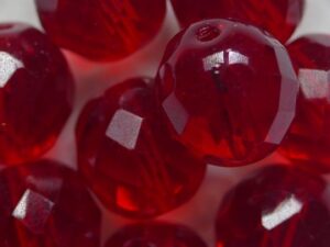 FP1-12-90090 Siam Ruby Czech Glass Facet Firepolish 12mm 6 stuks