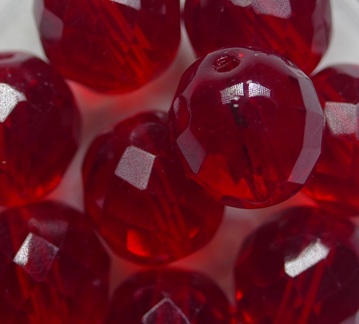fp1-12-90090 Siam Ruby Czech Glass Facet Firepolish 12 mm color 90090