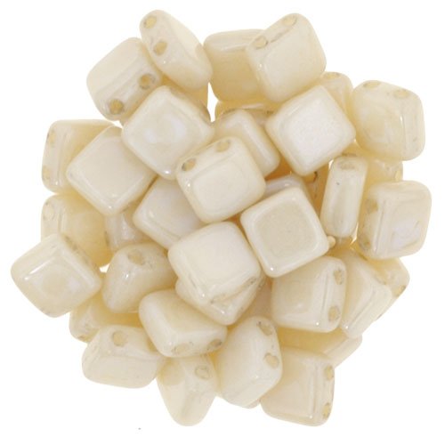 CMT-02010LC CzechMate Tiles White Alabaster Champagne Luster 25 Stuks-0 CMT-02010LC CzechMate Tiles White Alabaster Champagne Luster 25 Stuks-0