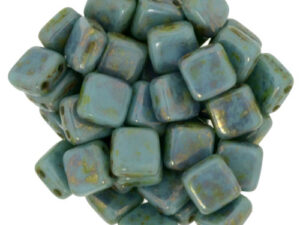 CMT-63140LG CzechMates Tile GoldLustered Green Turquoise 14 Pc.-14313