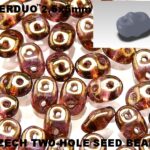 SD-00030-15695 Crystal Gold Smokey Topaz Luster Superduo-0