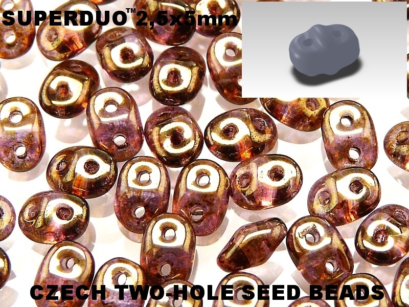 SD-00030-15695 Crystal Gold Smokey Topaz Luster Superduo-0 SD-00030-15695 Crystal Gold Smokey Topaz Luster Superduo-0