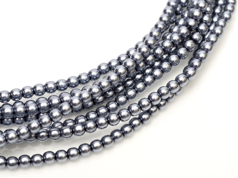 08-132-70488 Grey Glass Pearl 16 Pc.-0 08-132-70488 Grey Glass Pearl 16 Pc.-0